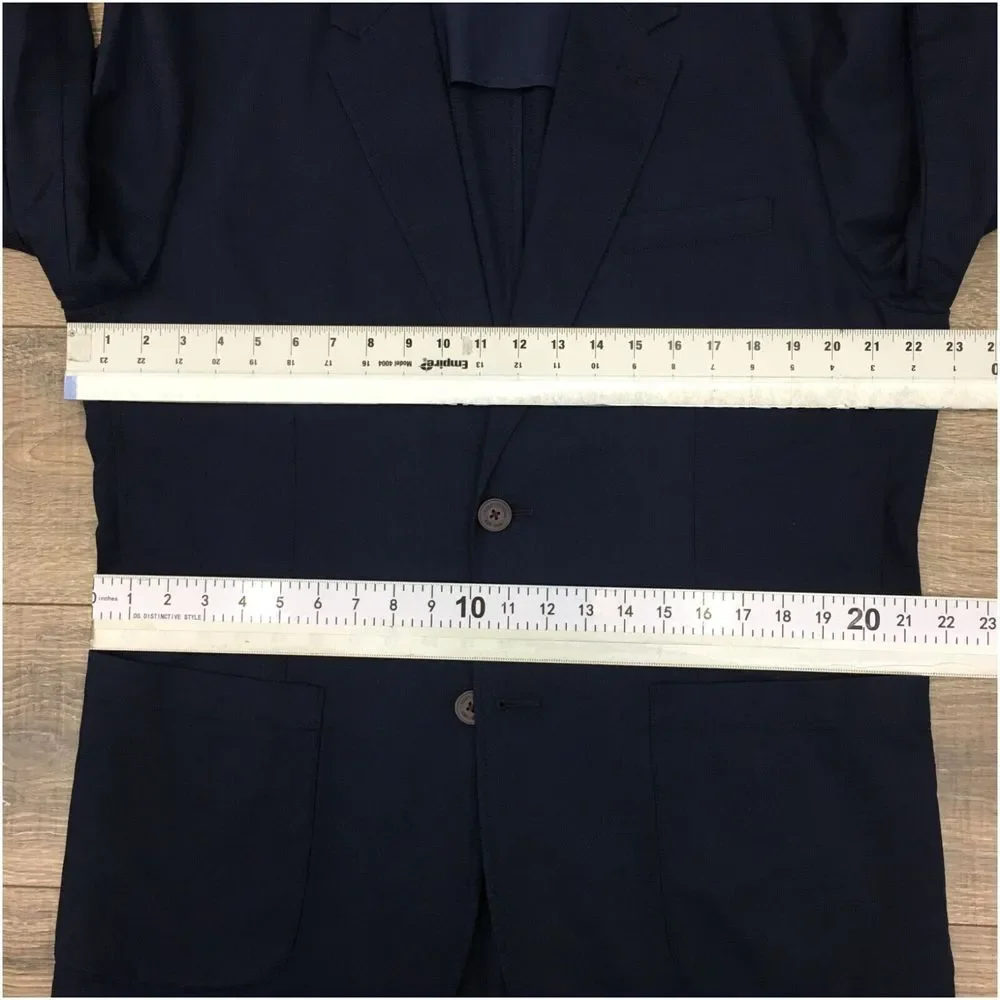 HUSH PUPPIES‎ Mens Blazer Sport Coat Casual Jacket Size 42R Blue Cotton Suit